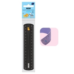 Linijka elastyczna Flex Bebe Kids 15 cm | czarna Interdruk