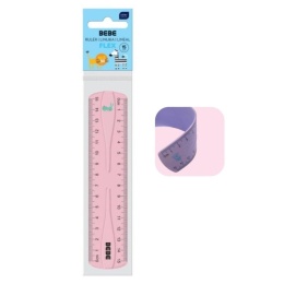 Linijka elastyczna Flex Bebe Kids 15 cm | różowa Interdruk