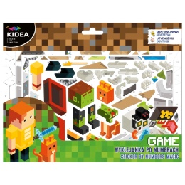 Kidea Wyklejanka po numerach | Game Magic Zestaw kreatywny z naklejkami