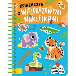 Książeczka z wielorazowymi naklejkami. Naklejam, odklejam! | W dżungli.