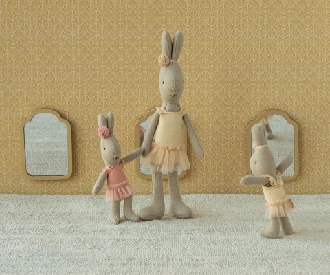 Maileg Królik micro - Kostium i spódnica baletowa | róż