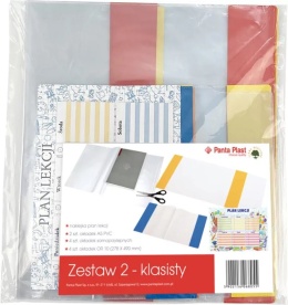 Okładki zestaw 2-klasisty Zestaw okładek 10szt + plan lekcji