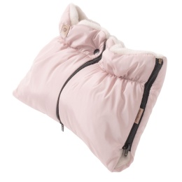 ZAFFIRO Dwuczęściowe Mufki 2w1 do wózka | wełna premium Aspen baby pink