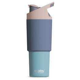 Asobu Butelka termiczna ze słomką Cosmic | pastel blue 1 l