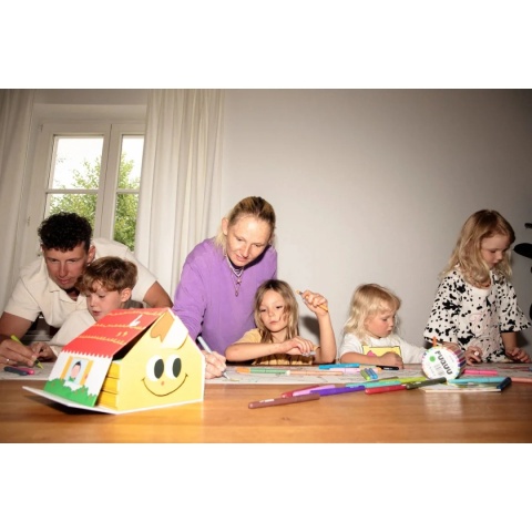 PUQUU Markery Akrylowe - 39 Kolorów | Pudełko Domek z Szufladkami