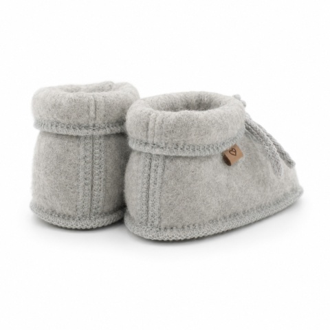 Zaffiro Buciki dziecięce Wełna premium Grey