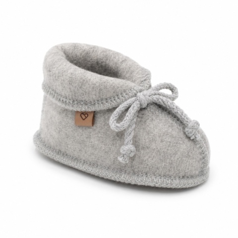 Zaffiro Buciki dziecięce Wełna premium Grey