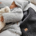 Zaffiro Blanket 100% wool - Lamb 75x100 Graphite