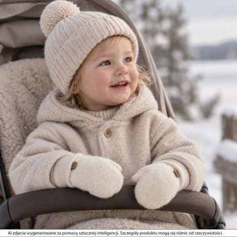 Zaffiro Rękawiczki dziecięce wełniane Sierra 1-3l | beige