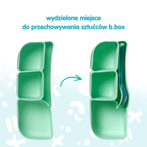 b.box Silikonowy wkład do lunchboxa z przegrodą na sztućce | Ocean