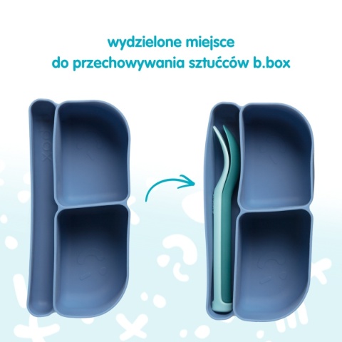 b.box Silikonowy wkład do mini lunchboxa z przegrodą na sztućce | Forest