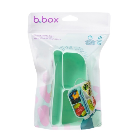 b.box Silikonowy wkład do mini lunchboxa z przegrodą na sztućce | Forest