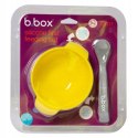 B.box Silikonowa miseczka z przyssawką i łyżeczką - Lemon Sherbet