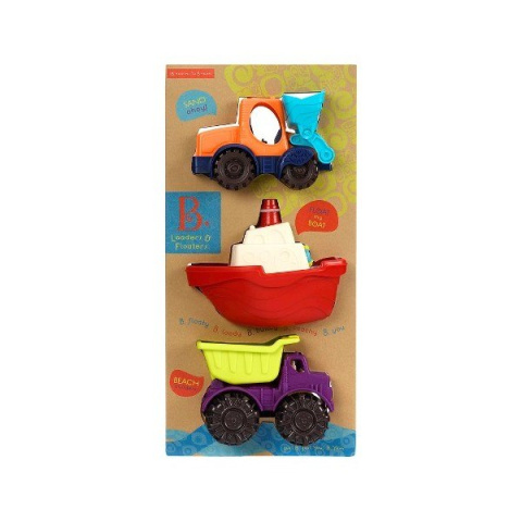 B.toys Zestaw 3 minipojazdów - statek, wywrotka, koparka Loaders & Floaters