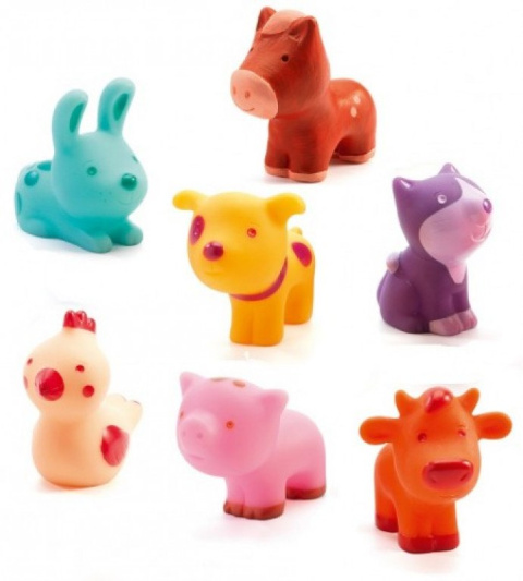 Djeco Gumowe zwierzątka 7 szt. TROPO-FARM