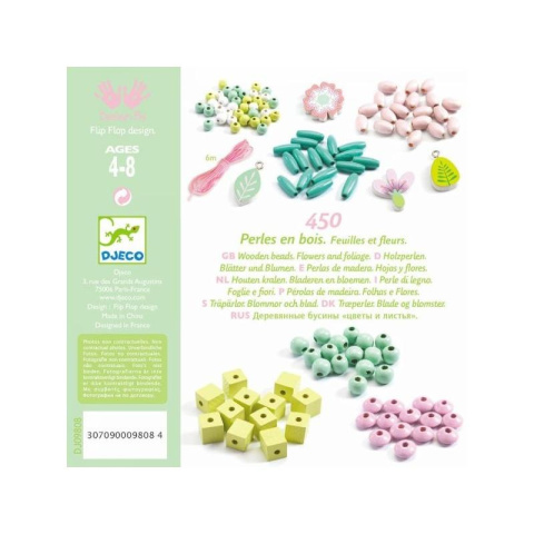Djeco Zestaw do tworzenia biżuterii 450 el - KWIATY I LIŚCIE
