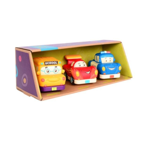 B.toys Mini Wheeee-ls! – zestaw 3 mini autek z napędem z wyścigówką