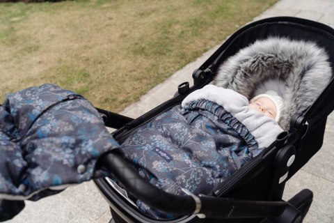 ZAFFIRO dwuczęściowe mufki 2w1 do wózka z wełną - melange light grey